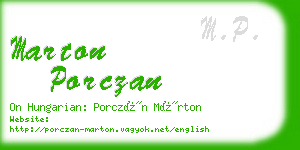 marton porczan business card